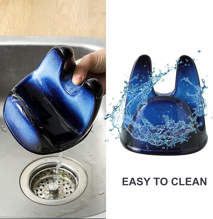 Nihow Ceramic Pot Lid Holder While Cooking for Kitchen Counter/Stove Top | Catch Water & Oil Drips,Stable & Secure,Heat Resistant,Easy to Clean & Dishwasher Safe,Space-Saving,Multi-Purpose Holder