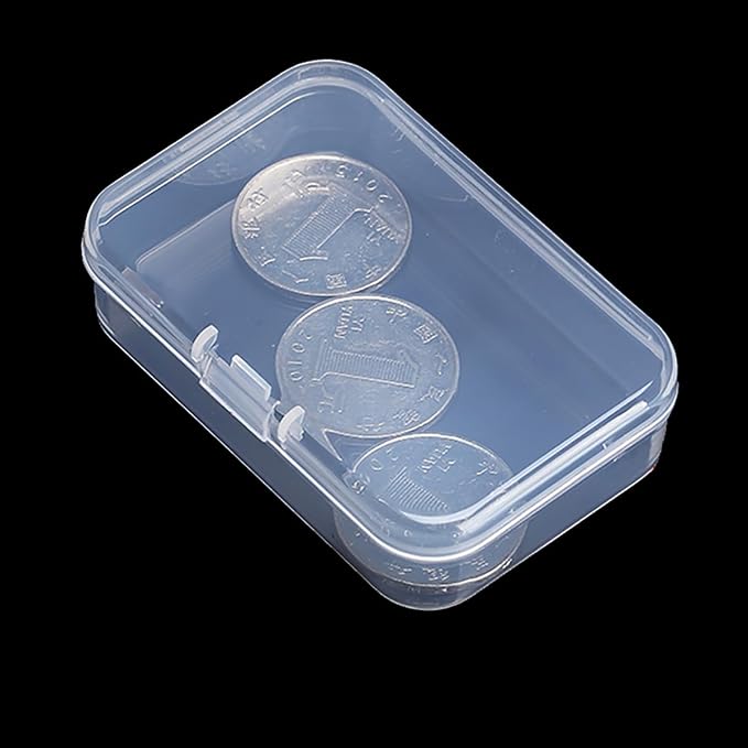 12Pack Rectangle Plastic Clear Storage Containers Box, 2.91x1.93x0.79 Inchs,Small Plastic Containers for Small Items, Jewelry, Earrings, Necklace, Rings, Cosmetics, Threads, Beads, Crafts etc.