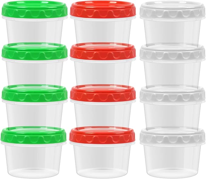 EONJOE 8oz Small Plastic Freezer Food Containers with Lids, 1 Cup, 12pcs | Airtight & BPA-free for fresh food. Dishwasher/freezer safe, perfect for daily meal prep, portion control,snacks on-the-go.
