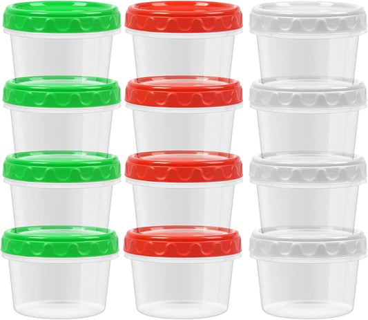 EONJOE 8oz Small Plastic Freezer Food Containers with Lids, 1 Cup, 12pcs | Airtight & BPA-free for fresh food. Dishwasher/freezer safe, perfect for daily meal prep, portion control,snacks on-the-go.