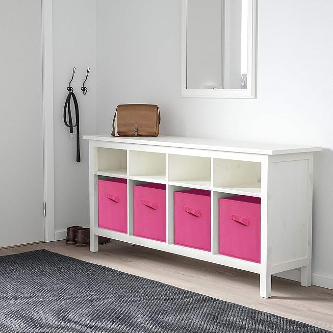 ShellKingdom Storage Bins, Foldable Fabric Storage Cubes And Cloth Storage Organizer Drawer For Closet And Toys Storage, 6 Pack (Fuchsia)