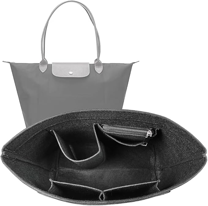 Lckaey Purse Organizer Insert for le pliage large Handbags Insert Organizer1012grey-M
