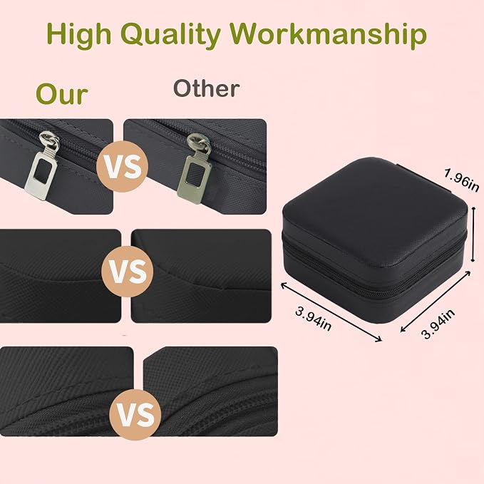 Travel Jewelry Case Bridesmaid Gifts Box,12 Pack Small Jewelry Box Mini Jewelry Organizer,PU Leather Portable Earring Storage Box for Women Girls Bridesmaid Proposal Gifts