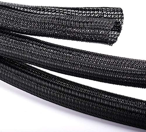 ZhiYo 20ft - 4/5 inch Cable Sleeve, Cord Wrap Wire Protector Tubing for Pets, PC Cable Wrap, Computer Cable Management S