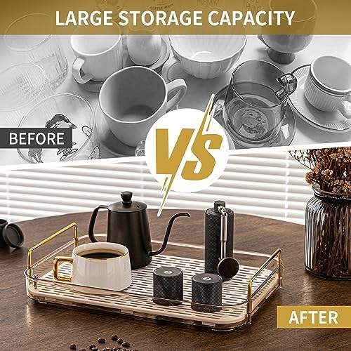 Coffee Bar Accessories, Station Organizers,Large Capacity Storage with Drain Board,Whisky Tray,Mug Tea Cup Holder Coffee