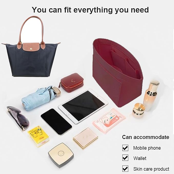 Lckaey Purse Organizer Insert for lle pliage organizer insert Handbags Organizer 1012claret2-M