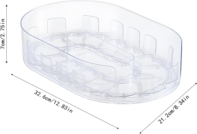 Drink Organizer for Fridge - 360° Rotating Lazy Susan for Refrigerator, 13.5''x8.5'' Clear Lazy Susan Turntable for Refrigerator Organizers and Storage, Kitchen, Table Top, Cabinet, Pantry, 1 Pack