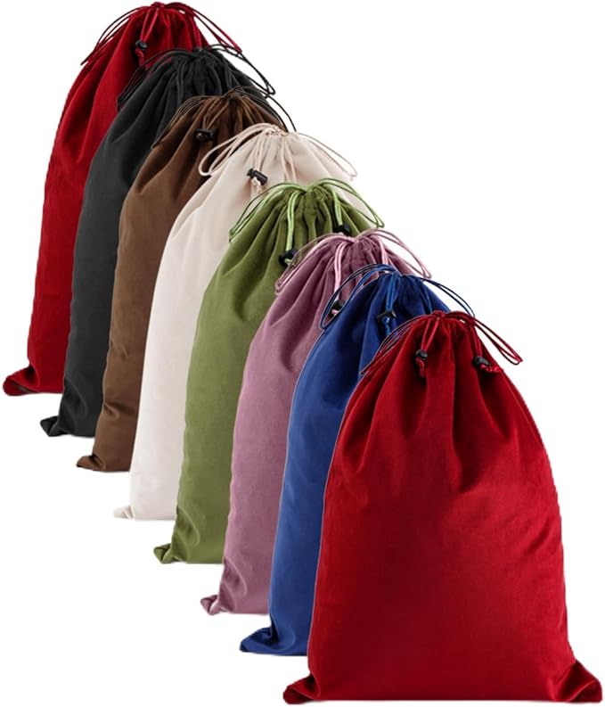 8 Pcs Shoe Bags for Travel, Dust Velvet Bags, Multicolor, 17.3x12.6 Inch | Washable & Reusable Travel Shoe Bags, Dustproof Shoe Bags with Drawstring Closure, Suitable for Travel, Home Storage
