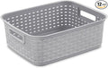 Sterilite Short Plastic Weave Storage Basket, Bin Organization for Countertops, Tabletops and Shelves for Crafts, Jewelry, Gray, 12-Pack
