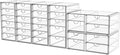 YFXCVSL Acrylic Makeup Organizer with 31 Drawers, 6 Pack Clear Storage Drawers, Bathroom Makeup Organizer for Palettes, Cosmetic, and Beauty Supplies,Ideal for Vanity, Cabinet,Desk Organization