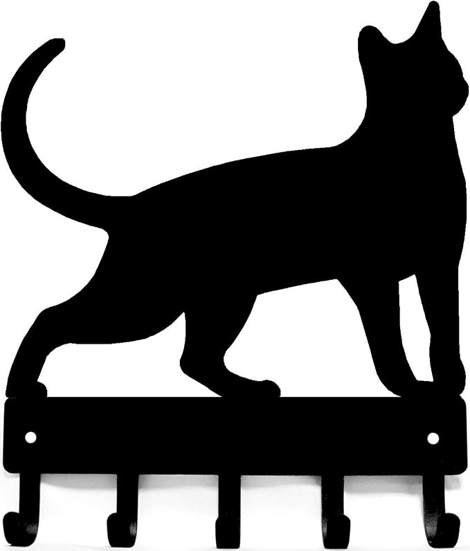 Cat #17 Key Rack - Small 6 inch Wide - Made in USA; Wall Mounted Holder for Home and Office