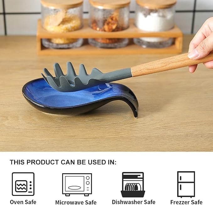 Nihow Pot Lid Holder and Spoon Rest for Kitchen Counter/Stove Top | Catch Water & Oil Drips,Stable & Secure,Heat Resistant,Easy to Clean & Dishwasher Safe,Space-Saving,Multi-Purpose Holder