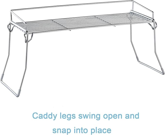 JUNCHU CHERRY Metal The Sink Vanity Organizer, Bathroom or Kitchen Sink Organizer, Feminine Products Organizer (Chrome)