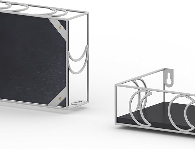 PHAREGE Moon Phase Floating Shelves Black Silver Set of 3 | Small Decorative Wall Shelves for Book Plant Storage, Crystal Figurine Collectibles Display Shelf for Bedroom Kid Room
