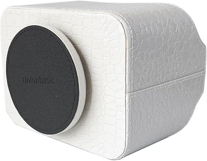 UnionBasic Rotating Desk Organizer, 360 Desk Spinning Caddy, Desktop TV Guide/Mail/Media/Remote Controller Holder Organizer, Crocodile White