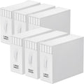 StorageTastic 6 Pack Bed Sheet Closet Organizers and Storage,Sturdy Foldable Storage Containers with Window and Label,Storage and Organization for Bedding Sheets,Duvet Covers,Blankets (White)
