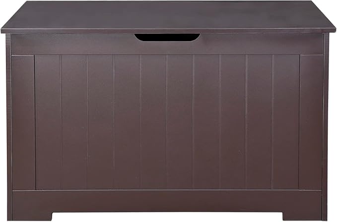 LEMY 30 Inches Entryway Storage Bench Wooden Toy Storage Chest Trunk Box Bed Stool for Any Playroom, Bedroom and Living Room Espresso