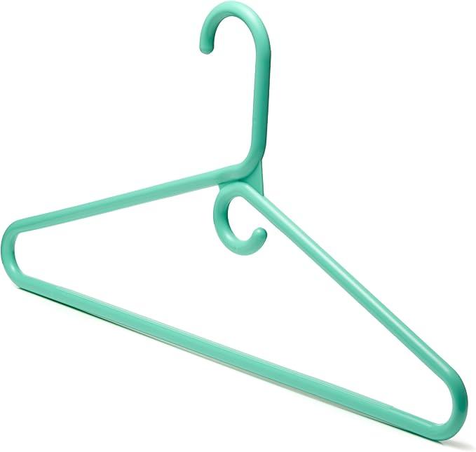 DEILSY™ Aqua Heavy Duty Hangers with Hooks for Scarves & Belts – Thick and Strong Clothes Hangers for Shirts, Jackets, Pants, and Dresses – Space-Saving Plastic Hangers – Pack of 30