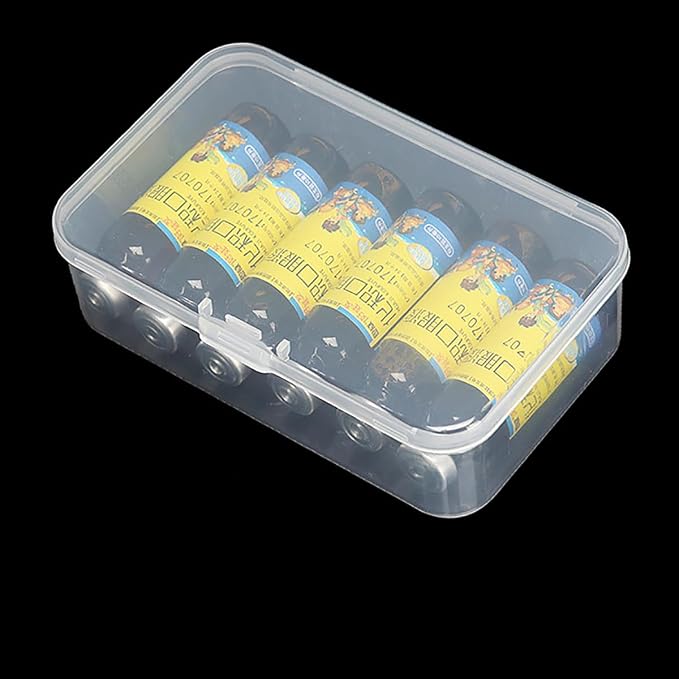 12 pcs Clear Plastic Box Containers (4.65" x 2.84" x 1.38 inch), Organizer Storage Box for Small items, Rectangular Storage Containers, Small Bead Organizer