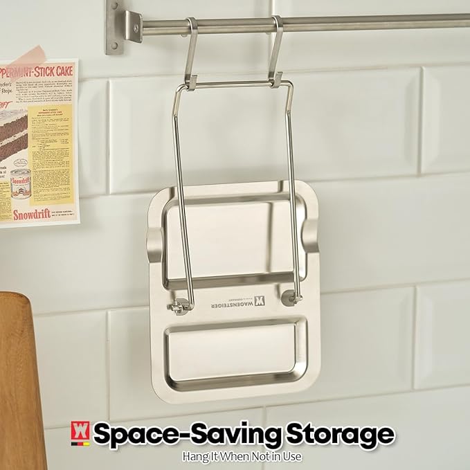 WAGENSTEIGER Foldable Stainless Steel Pot Lid Rest, Ladle Holder, Multifunctional Kitchen Organizer Stand, Easy Storage, Dishcloth Rack, Pan Lid Holder, Cooking Utensil Holder Organizer