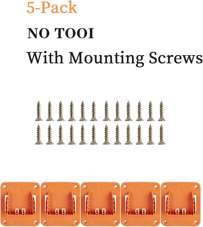 Tool Holder Compatible for Ridgid 18V Drill, Wall Mount Tool Hanger for Power Tool Storage Organizer, for Workshop, Garage, Work Van, Under Shelf, Tool Box-5 Pack