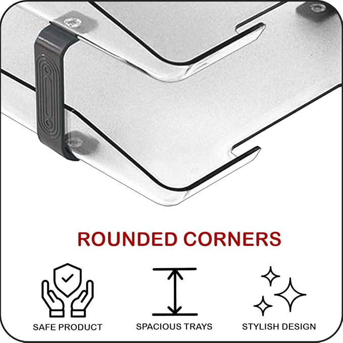 Acrimet Traditional 3 Tier Letter Tray, Front Load Design, A4 Letter Size, Desktop Organizer (Plastic) (Clear Crystal Color)