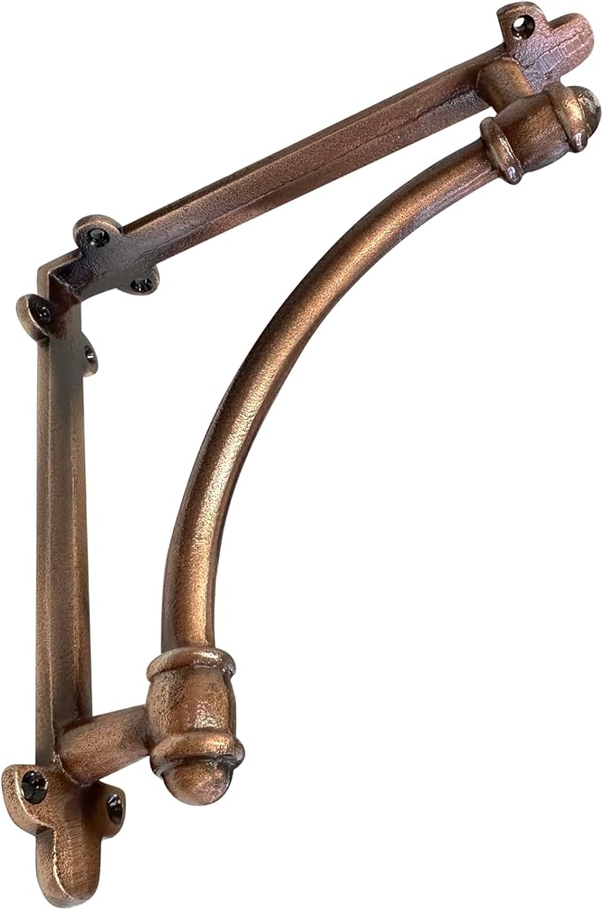 NACH Decorative Shelf Brackets, 2 Pack of 9.6 x 1.7 x 9.6 inch Copper Cast Iron Shelf Brackets - Decorative Brackets for Mounting - Industrial Style Brackets