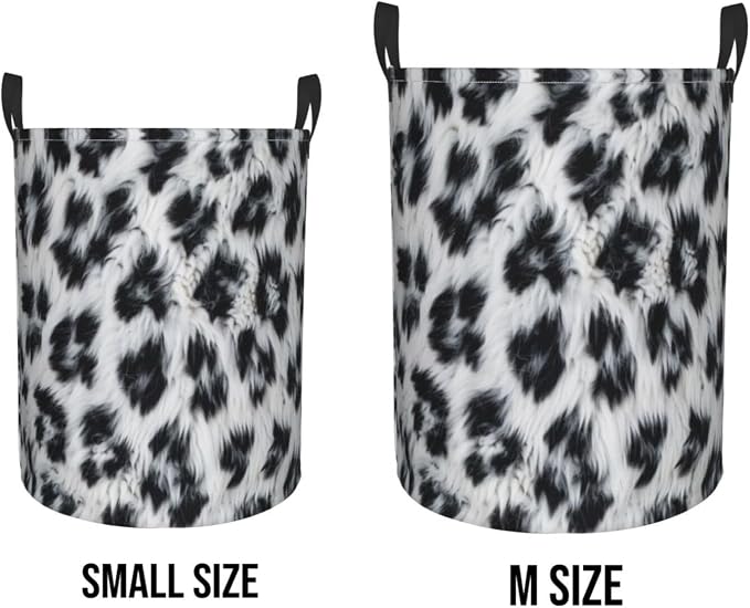 Leopard Gray Laundry Basket,Laundry Hamper,Collapsible Storage Bin, Oxford Fabric Clothes Baskets,Nursery Hamper For Home,Office,Dorm,Gift Basket