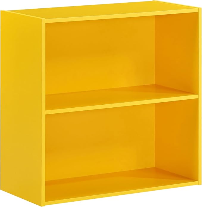 KB Designs - Tony 2-Tier Modern Bookcase with Open Storage Shelves for Kids’ Rooms, Playrooms, or Home Offices – Compact Colorful Bookshelf Organizer