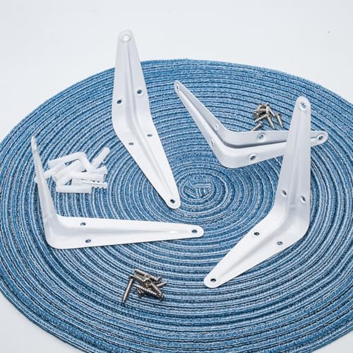 Lilaly 10 Pack Shelf Brackets 4 Inch Shelf Bracket, Heavy Duty L Brackets for Shelves for Hanging Floating Shelves Brack