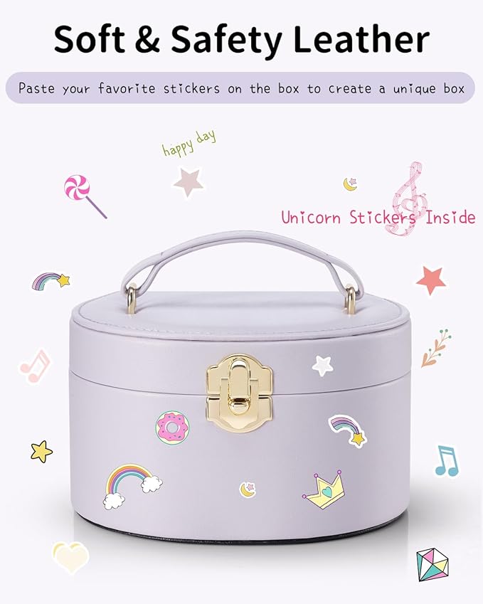 VLANDO Bithday Gifts for Girl, Musical Jewelry Box for Girls, Small Kid Music Box with Ballerina for Party Bedroom Decor, Gifts for Girls Kids - Light Purple