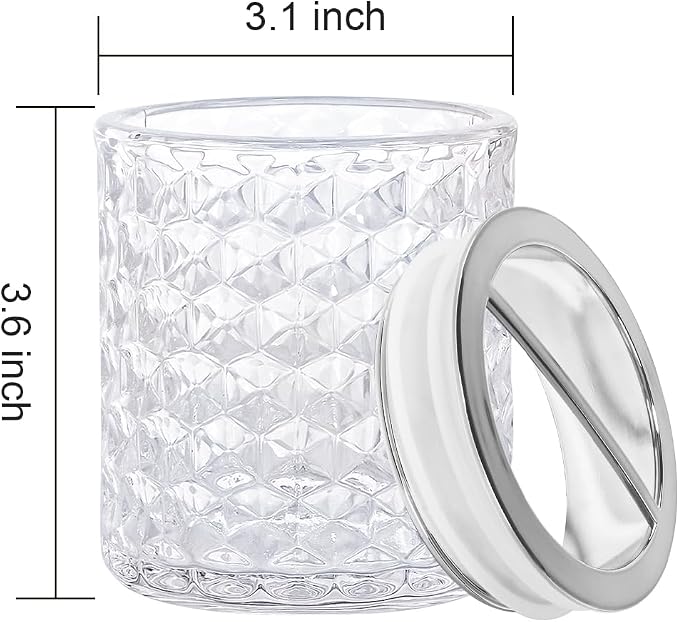 2pcs Toothbrush Holders for Bathrooms,Glass Toothbrush Holder and Bathroom Tumbler Set,Toothbrush and Toothpaste Holder with Divider,Bathroom Toothbrush Cup Holder (Clear and Silver)