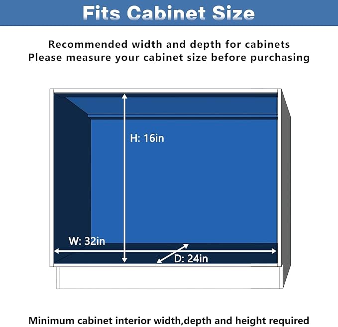 ROOMTEC Pull Out Cabinet Organizer (31½"W x 21½"D),2 Tier Pull Out Storage Shelf Drawer Basket,Sliding Shelves for Base Cabinet Organization in Kitchen, Bathroom, Pantry