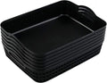 Large Plastic Storage Basket Tray with Handle, Black, Pack of 6