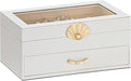 Enthralite Jewelry Box with 1 Drawers : Jewelry Display Organizer for Earrings Necklaces - Gift for Girls Women | White