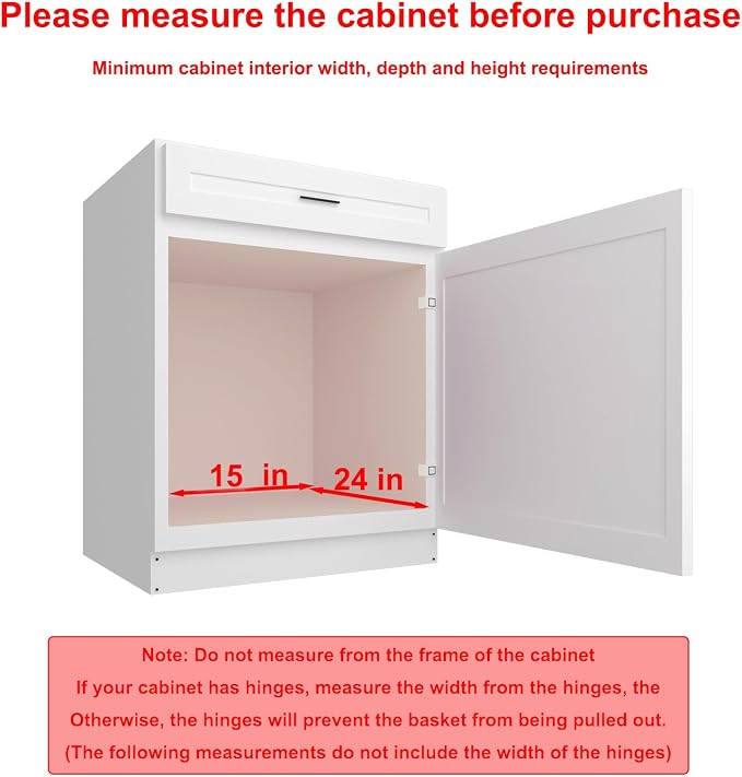 Pull Out Cabinet Organizer, Heavy-Duty Metal Sliding Drawer Shelf for Kitchen Cabinets, Chrome, Doesn't Include Door Fittings (14 * 21 IN)