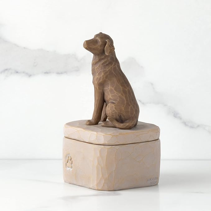 Willow Tree Love my Dog (dark), sculpted Hand-Painted Keepsake Box
