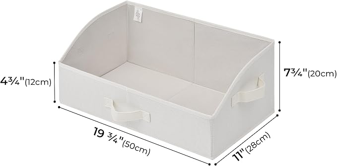 GRANNY SAYS Shelf Storage Baskets, Clothes Storage Bin, Organizer and Storage Bins, Trapezoid Storage Boxes, Clothing Bins for Changing Table Closet Shelves, Pearl White, Jumbo, 3-Pack