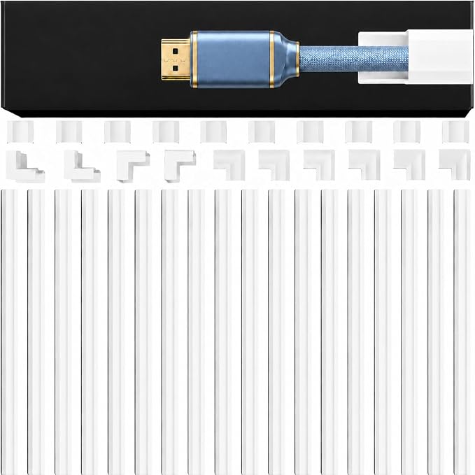 EVEO Cable Hider - One Cord Hider 306” Cord Cover Wall Cable Hider, Cable Concealer, Wire Hiders for TV on Wall. Cable Management, Cord Hider Cable Raceway Wire Covers for Cords - Small | White