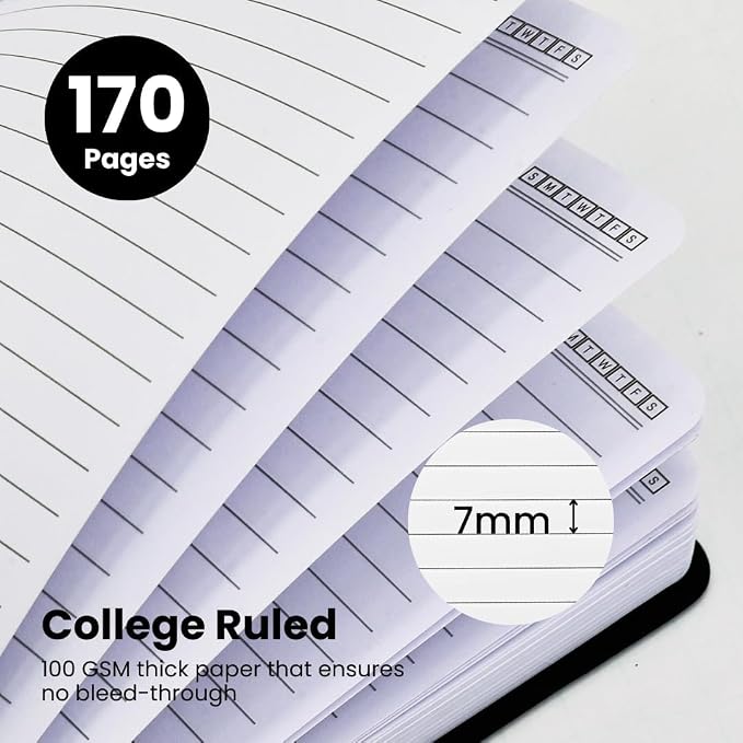 Nextnoid Lined Spiral Notebook Journal For Women & Men - A5(5.8" x 8.3") 170 Pages, Hardcover Notebooks for Work & Note Taking, College Ruled Journals for Writing - Turquoise