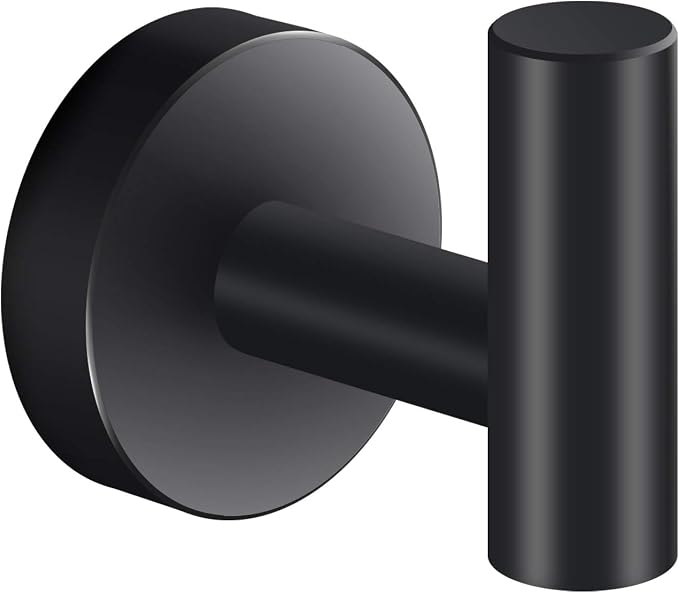 MARMOLUX ACC - Towel Hook Black Bathroom Single Coat Hooks Bath Kitchen Small Hand Towel Holder Hat Door Hanger Rack Home Storage Stainless Steel Bathroom Hardware Set Wall Mount Matte Black