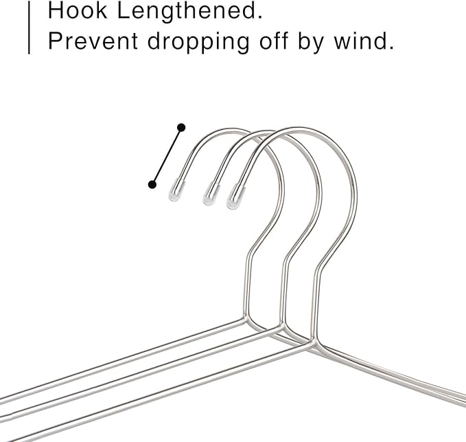 Stainless Steel Clothes Hangers 30 Pack, Space Saving Metal Closet Hangers with Shoulder Grooves, Heavy Duty Rust Resistant Hangers for Tank Tops, Cardigans, Shirts, Coats, Dorm and Outdoor Drying