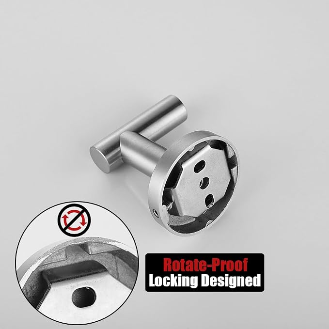JQK Bathroom Towel Hook Brushed, Coat Robe Clothes Bath Wall Hooks for Kitchen Garage SUS 304 Stainless Steel Thick 0.8mm, 2 Pack Brushed Steel, TH100-BN-P2