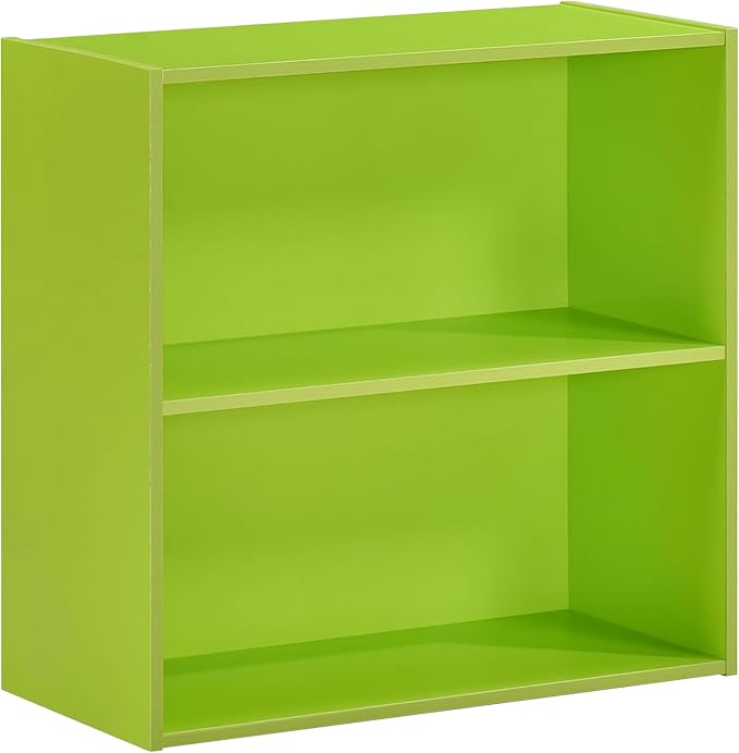KB Designs - Tony 2-Tier Modern Bookcase with Open Storage Shelves for Kids’ Rooms, Playrooms, or Home Offices – Compact Colorful Bookshelf Organizer
