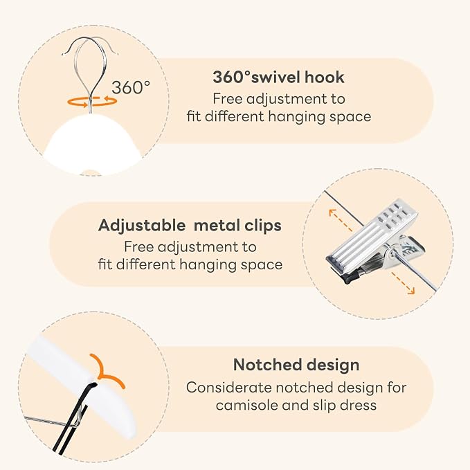 HOUSE DAY Wooden Hangers with Clips 24 Pack, Heavy Duty White Wood Pants Hanger, Premium Skirt Hanger with Adjustable Clips, Solid Clip Hangers for Suit, Blouse, Dress, Coat, Jacket, Bottom