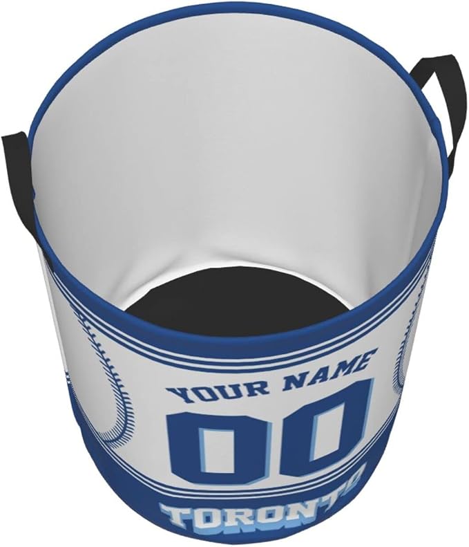 Custom Toronto Laundry Hamper Personalized Laundry Basket Customized Name And Number Collapsible Storage Basket for Bedroom Bathroom Living Room Baseball Fan Gifts