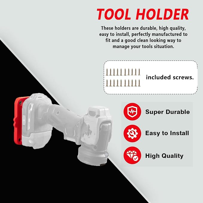 Tool Holder Compatible for Craftsman 20V Drill, Wall Mount Tool Hanger for Power Tool Storage Organizer, for Workshop, Garage, Work Van, Under Shelf, Tool Box-5 Pack