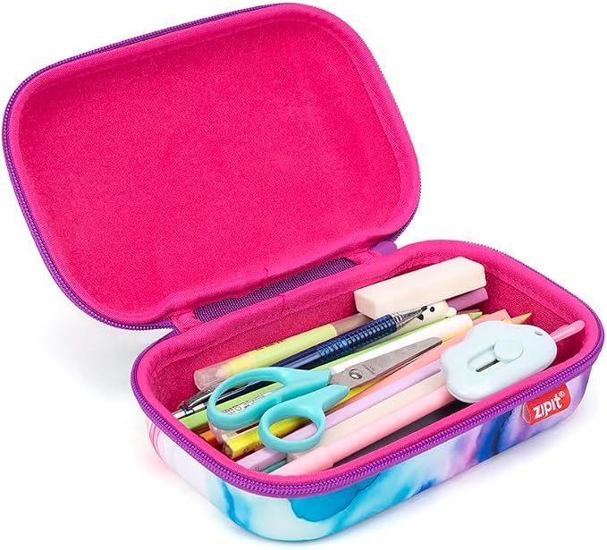 ZIPIT Aesthetic Pencil Box for Girls, Cute Pencil Case for School, Large Capacity Stationery Organizer Box
