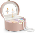 Vlando Musical Jewelry Box for Girls, Small Kid Music Box with Ballerina for Birthday Bedroom Decor, Gifts for Girls Kids - Pink