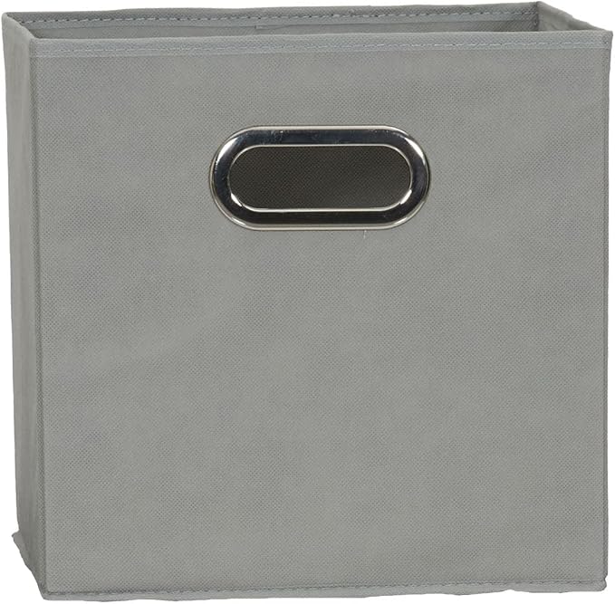 Household Essentials 84-1 Foldable Fabric Storage Bins Set of 6 Cubby Cubes with Handles Gray (Pack of 6)
